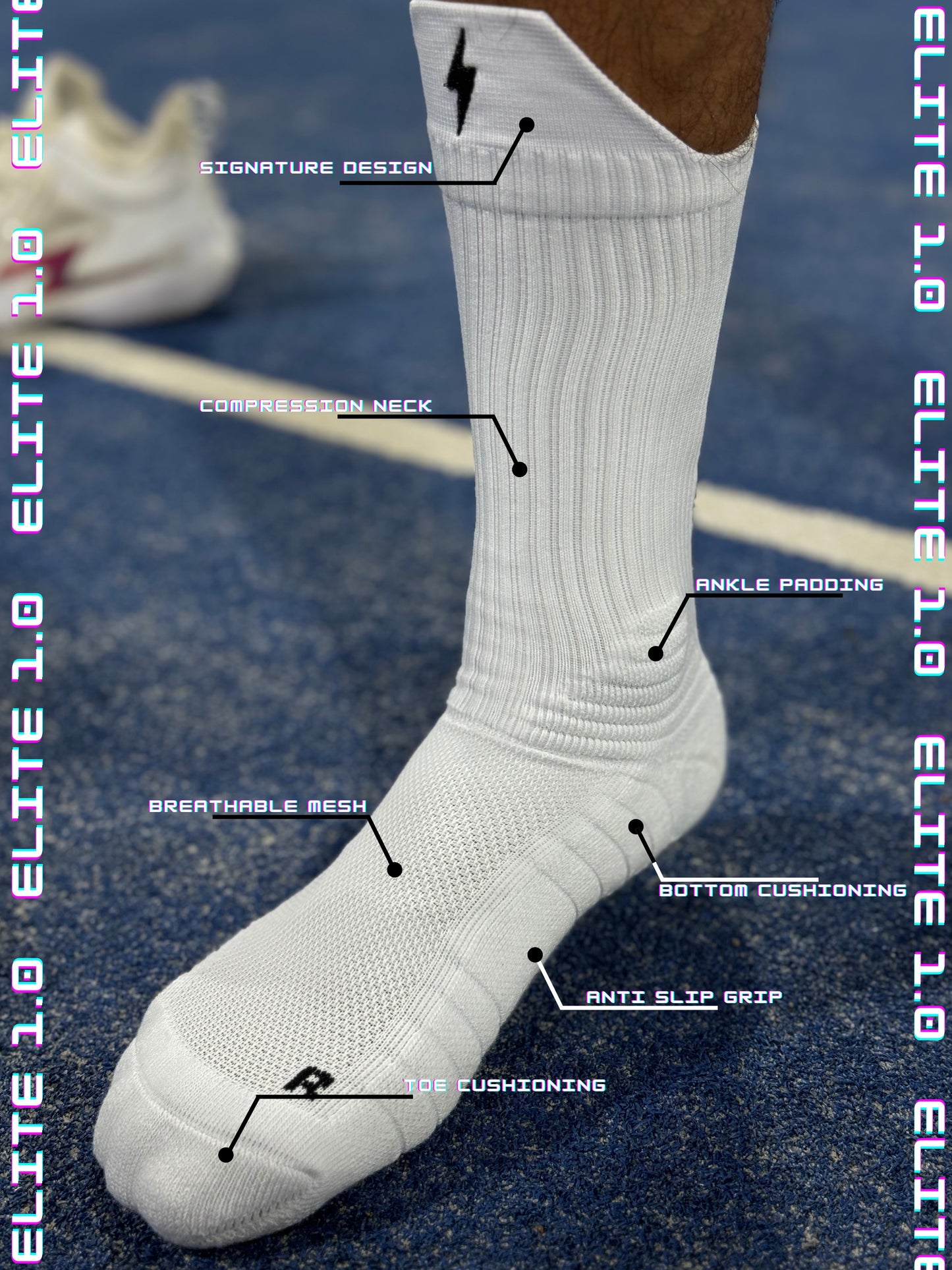 Elite 1.0 Black Volleyball Trainning Socks